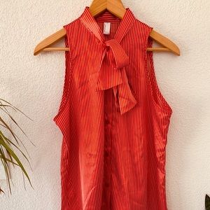 American Apparel Red Pinstripe Secretary Tank